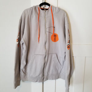Mens XL Beautiful Decay Reversible Zip up hoody